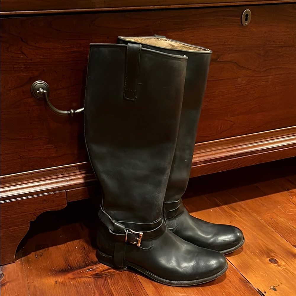 Black Leather Riding Boots